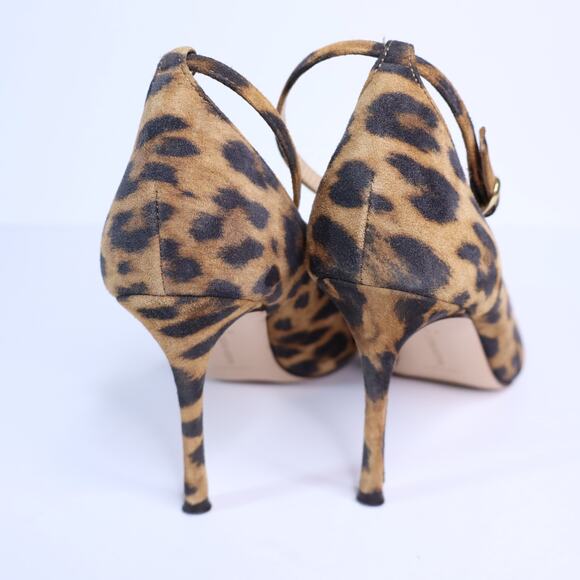 MARION PARKE Muse Leopard Pumps Brown Ankle Strap Pointed Toe Women's 35.5US/5.5 - Picture 3 of 9